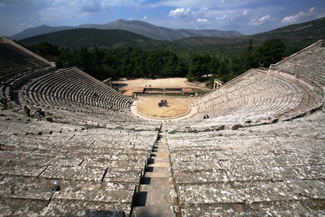 Epidavros - Looking towards the orchestra from the top seats